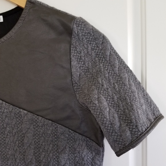 Bishop + Young Gray Faux Leather/Sweater Mini Dress size XS - Picture 3 of 5